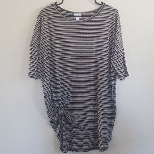 Lularoe black and cream striped Irma. Medium